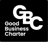 A black square with white text reading GBC: Good Business Charter.