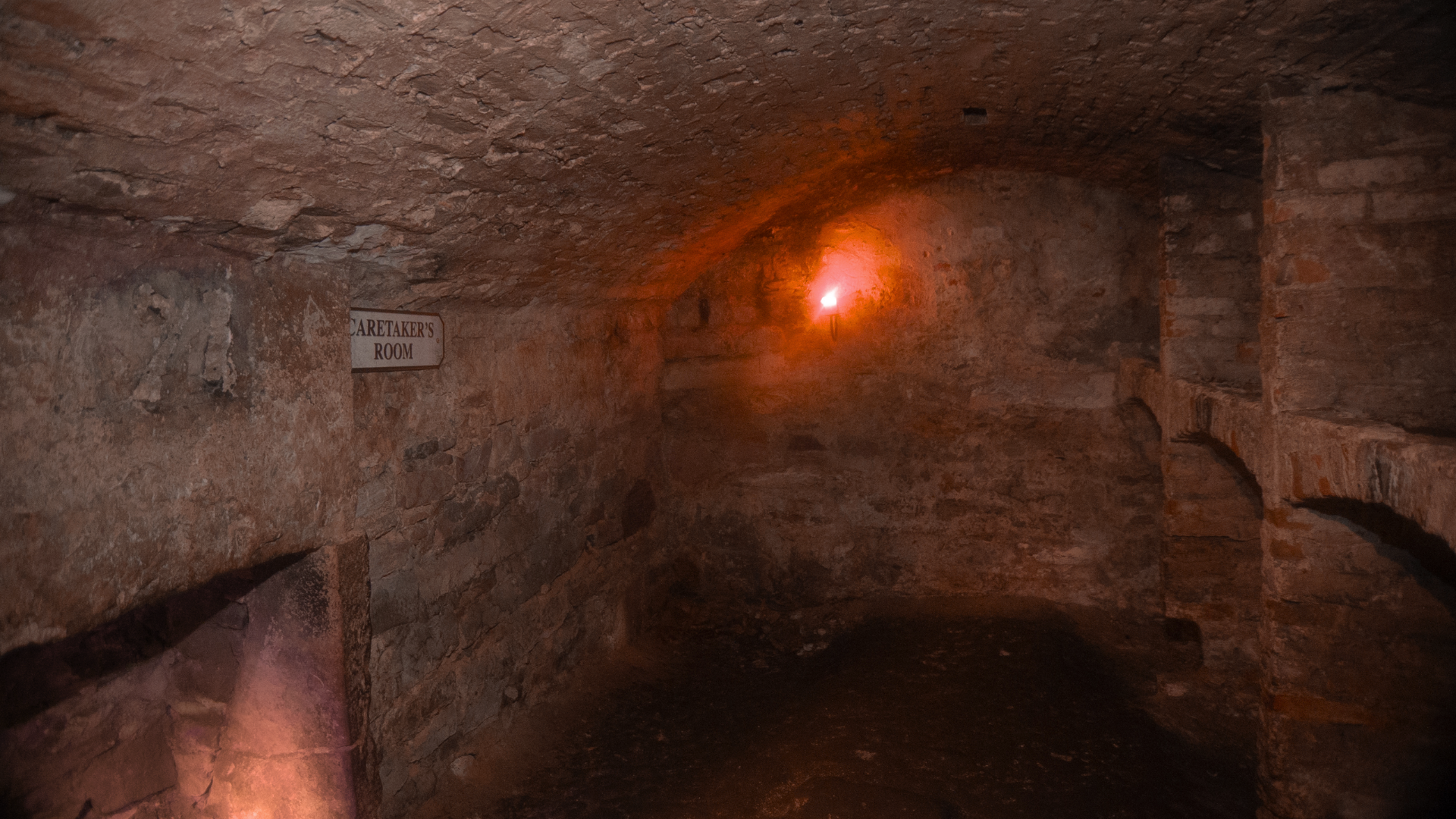 Room with fireplace Blair Street Underground Vaults Edinburgh 