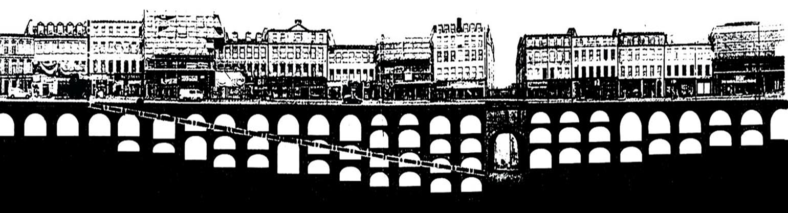 A cross-section illustration of Edinburgh's South Bridge, showing the vaults underneath.